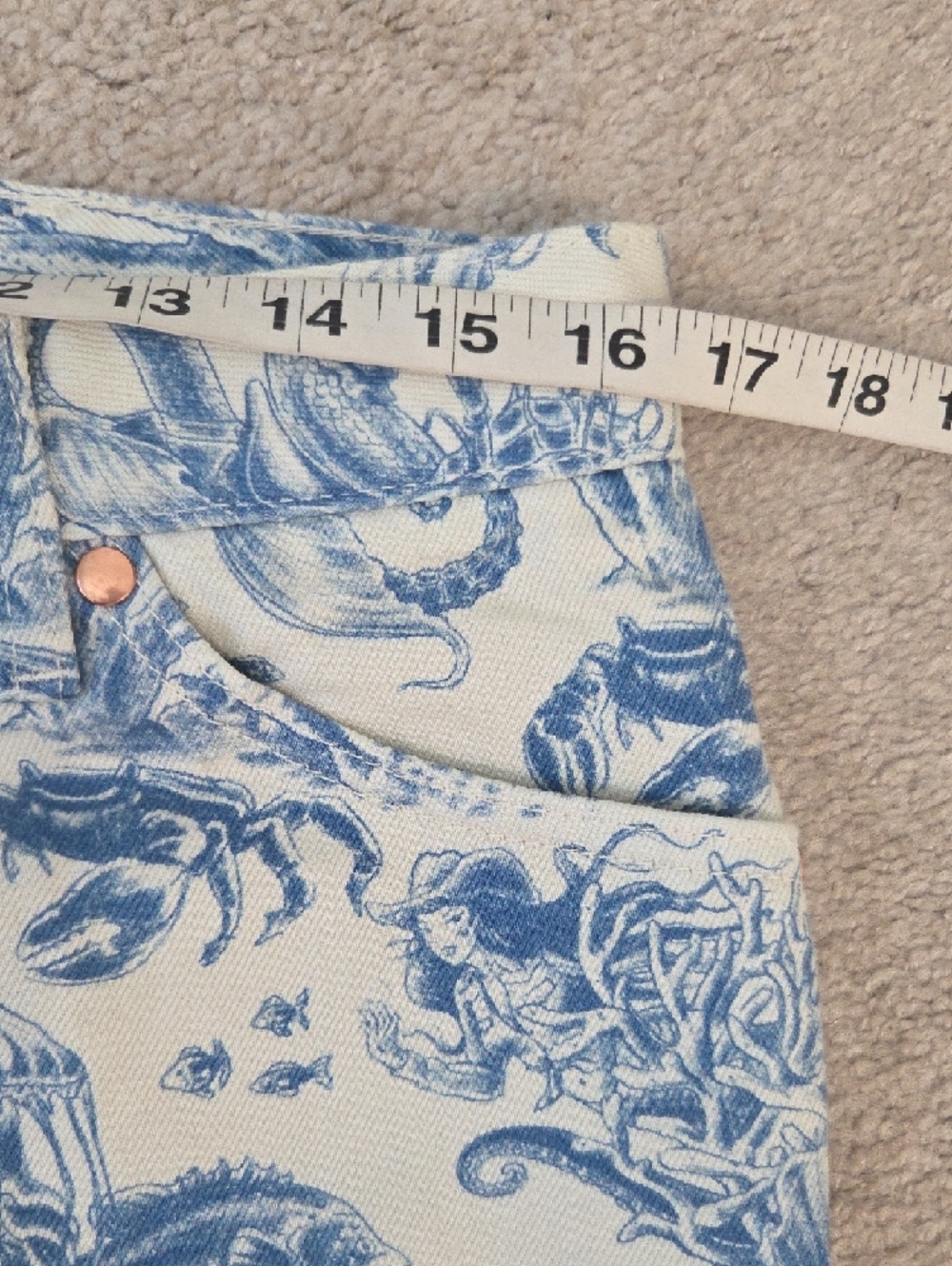 Wrangler Blue and White Nautical Print 622 Flared Pants - Picture 9 of 16